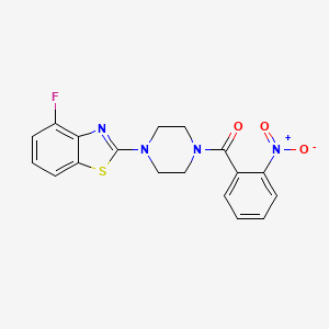 molecular formula C18H15FN4O3S B2372326 (4-(4-氟苯并[d]噻唑-2-基)哌嗪-1-基)(2-硝基苯基)甲酮 CAS No. 897480-93-2