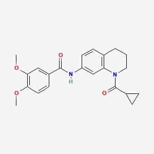 molecular formula C22H24N2O4 B2372333 N-[1-(cyclopropanecarbonyl)-3,4-dihydro-2H-quinolin-7-yl]-3,4-dimethoxybenzamide CAS No. 898465-38-8