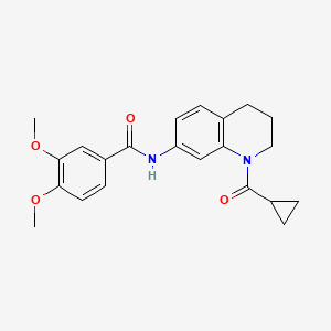 molecular formula C22H24N2O4 B2372333 N-(1-cyclopropanecarbonyl-1,2,3,4-tetrahydroquinolin-7-yl)-3,4-dimethoxybenzamide CAS No. 898465-38-8