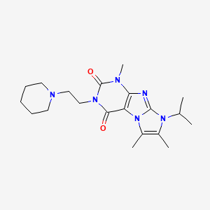 molecular formula C20H30N6O2 B2372341 4,7,8-Trimethyl-2-(2-piperidin-1-ylethyl)-6-propan-2-ylpurino[7,8-a]imidazole-1,3-dione CAS No. 878734-91-9
