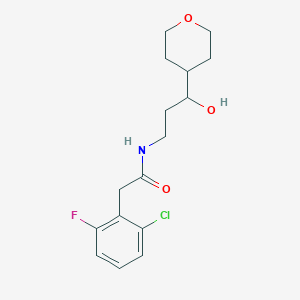 molecular formula C16H21ClFNO3 B2372343 2-(2-chloro-6-fluorophenyl)-N-(3-hydroxy-3-(tetrahydro-2H-pyran-4-yl)propyl)acetamide CAS No. 2034538-70-8