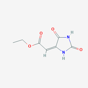 molecular formula C7H8N2O4 B2372344 2-(2,5-二氧代咪唑烷-4-亚基)乙酸乙酯 CAS No. 943-18-0