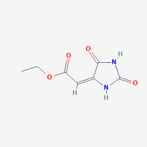 molecular formula C7H8N2O4 B2372344 Acétate d'éthyle 2-(2,5-dioxoimidazolidin-4-ylidène) CAS No. 943-18-0