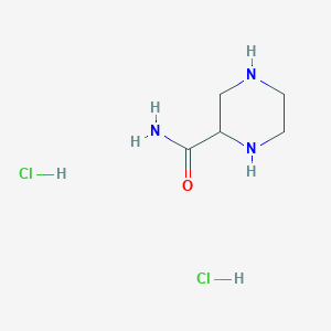 molecular formula C5H13Cl2N3O B2372348 Piperazine-2-carboxamide dihydrochloride CAS No. 100367-68-8