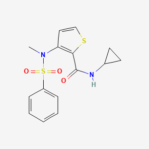molecular formula C15H16N2O3S2 B2372351 N-环丙基-3-(N-甲基苯磺酰胺基)噻吩-2-甲酰胺 CAS No. 1251690-89-7