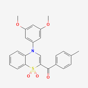 molecular formula C24H21NO5S B2372353 [4-(3,5-二甲氧基苯基)-1,1-二氧化-4H-1,4-苯并噻嗪-2-基](4-甲基苯基)甲酮 CAS No. 1114850-50-8