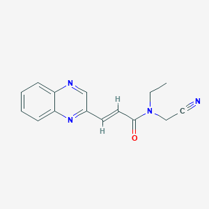 molecular formula C15H14N4O B2372365 (E)-N-(氰基甲基)-N-乙基-3-喹喔啉-2-基丙-2-烯酰胺 CAS No. 1798404-46-2