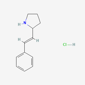 molecular formula C12H16ClN B2372369 2-[(E)-2-Phenylethenyl]pyrrolidine;hydrochloride CAS No. 1334509-56-6