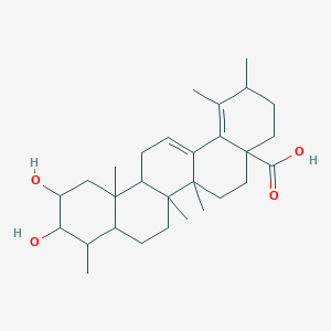 molecular formula C6H6FN3O3 B237237 10,11-Dihydroxy-1,2,6a,6b,9,12a-hexamethyl-2,3,4,5,6,6a,7,8,8a,9,10,11,12,13-tetradecahydropicene-4a-carboxylic acid CAS No. 129058-60-2