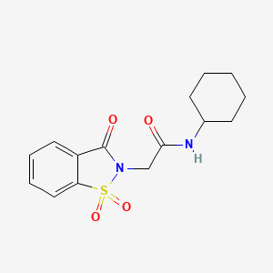 molecular formula C15H18N2O4S B2372371 N-cyclohexyl-2-(1,1-dioxido-3-oxobenzo[d]isothiazol-2(3H)-yl)acetamide CAS No. 354786-22-4