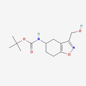 molecular formula C13H20N2O4 B2372379 tert-Butyl-(3-(Hydroxymethyl)-4,5,6,7-tetrahydrobenzo[d]isoxazol-5-yl)carbamate CAS No. 2177263-16-8