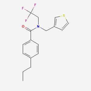 molecular formula C17H18F3NOS B2372380 4-propyl-N-(thiophen-3-ylmethyl)-N-(2,2,2-trifluoroethyl)benzamide CAS No. 1235620-34-4