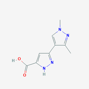 molecular formula C9H10N4O2 B2372388 1',3'-Dimethyl-2H,1'H-[3,4']bipyrazolyl-5-carboxylic acid CAS No. 1030620-57-5