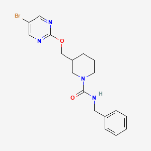 molecular formula C18H21BrN4O2 B2372394 N-Benzyl-3-[(5-bromopyrimidin-2-yl)oxymethyl]piperidine-1-carboxamide CAS No. 2379993-54-9