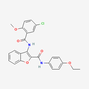 molecular formula C25H21ClN2O5 B2372397 3-(5-氯-2-甲氧基苯甲酰氨基)-N-(4-乙氧基苯基)苯并呋喃-2-甲酰胺 CAS No. 887888-94-0