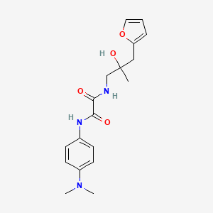 molecular formula C18H23N3O4 B2372398 N1-(4-(二甲氨基)苯基)-N2-(3-(呋喃-2-基)-2-羟基-2-甲基丙基)草酰胺 CAS No. 1788833-14-6