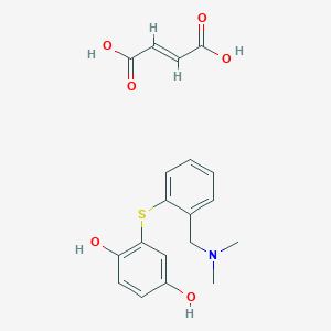 molecular formula C19H21NO6S B237240 2-((2-((Dimethylamino)methyl)phenyl)thio)-1,4-benzenediol (Z)-2-butenedioate (1:1) (salt) CAS No. 127906-29-0