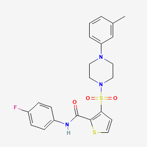 molecular formula C22H22FN3O3S2 B2372407 N-(4-fluorophenyl)-3-{[4-(3-methylphenyl)piperazin-1-yl]sulfonyl}thiophene-2-carboxamide CAS No. 1207057-33-7