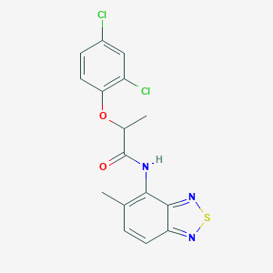 molecular formula C16H13Cl2N3O2S B237241 2-(2,4-dichlorophenoxy)-N-(5-methyl-2,1,3-benzothiadiazol-4-yl)propanamide 
