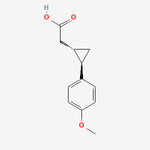 molecular formula C12H14O3 B2372416 2-[(1S,2R)-2-(4-methoxyphenyl)cyclopropyl]acetic acid CAS No. 1969288-22-9