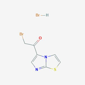 molecular formula C7H6Br2N2OS B2372424 2-Bromo-1-imidazo[2,1-b][1,3]thiazol-5-ylethanone;hydrobromide CAS No. 2247106-40-5