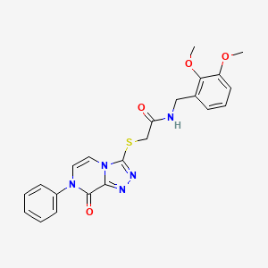 molecular formula C22H21N5O4S B2372426 N-[(2,3-dimethoxyphenyl)methyl]-2-[(8-oxo-7-phenyl-[1,2,4]triazolo[4,3-a]pyrazin-3-yl)sulfanyl]acetamide CAS No. 1223981-60-9