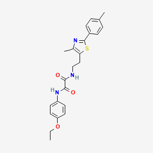 molecular formula C23H25N3O3S B2372429 N1-(4-ethoxyphenyl)-N2-(2-(4-methyl-2-(p-tolyl)thiazol-5-yl)ethyl)oxalamide CAS No. 894014-14-3