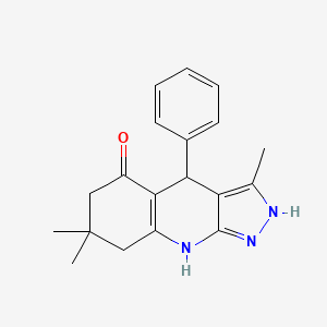 molecular formula C19H21N3O B2372442 3,7,7-trimethyl-4-phenyl-1,4,6,7,8,9-hexahydro-5H-pyrazolo[3,4-b]quinolin-5-one CAS No. 329978-12-3