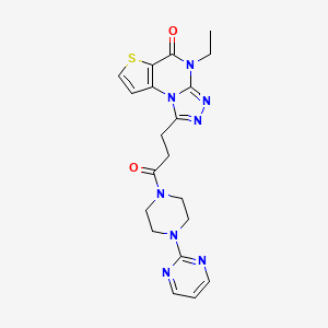 4-ethyl-1-(3-oxo-3-(4-(pyrimidin-2-yl)piperazin-1-yl)propyl)thieno[2,3-e][1,2,4]triazolo[4,3-a]pyrimidin-5(4H)-one