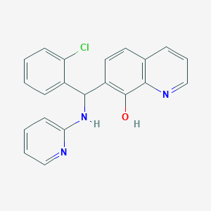 molecular formula C21H16ClN3O B2372462 7-[(2-Chlorophenyl)-(pyridin-2-ylamino)methyl]quinolin-8-ol CAS No. 446826-82-0