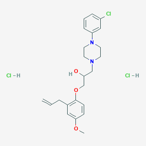 molecular formula C23H31Cl3N2O3 B2372512 1-(2-Allyl-4-methoxyphenoxy)-3-(4-(3-chlorophenyl)piperazin-1-yl)propan-2-ol dihydrochloride CAS No. 1052417-61-4