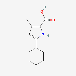 molecular formula C12H17NO2 B2372530 5-Cyclohexyl-3-methyl-1H-pyrrole-2-carboxylic acid CAS No. 2091170-08-8