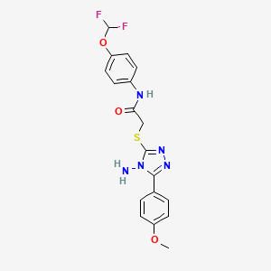 molecular formula C18H17F2N5O3S B2372552 2-[[4-amino-5-(4-methoxyphenyl)-1,2,4-triazol-3-yl]sulfanyl]-N-[4-(difluoromethoxy)phenyl]acetamide CAS No. 898607-37-9