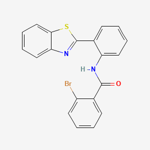 molecular formula C20H13BrN2OS B2372566 N-[2-(1,3-ベンゾチアゾール-2-イル)フェニル]-2-ブロモベンズアミド CAS No. 477569-52-1