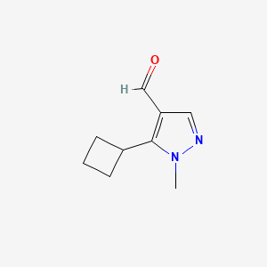 molecular formula C9H12N2O B2372582 5-Ciclobutil-1-metilpirazol-4-carbaldehído CAS No. 1781158-47-1