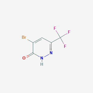 molecular formula C5H2BrF3N2O B2372584 4-Bromo-6-trifluorometil-piridazin-3-ol CAS No. 1073525-70-8