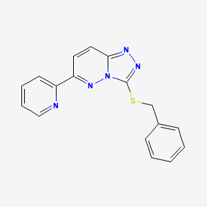 molecular formula C17H13N5S B2372587 3-Benzylsulfanyl-6-pyridin-2-yl-[1,2,4]triazolo[4,3-b]pyridazine CAS No. 891103-08-5