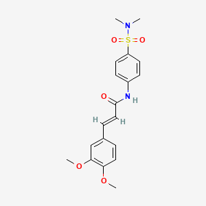 molecular formula C19H22N2O5S B2372599 (E)-3-(3,4-二甲氧基苯基)-N-(4-(N,N-二甲基磺酰胺)苯基)丙烯酰胺 CAS No. 650585-13-0