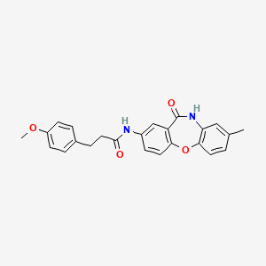 molecular formula C24H22N2O4 B2372600 3-(4-methoxyphenyl)-N-(8-methyl-11-oxo-10,11-dihydrodibenzo[b,f][1,4]oxazepin-2-yl)propanamide CAS No. 922083-22-5