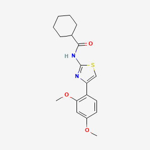 molecular formula C18H22N2O3S B2372608 N-(4-(2,4-二甲氧基苯基)噻唑-2-基)环己烷甲酰胺 CAS No. 476628-60-1