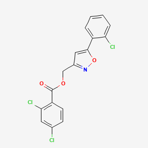 molecular formula C17H10Cl3NO3 B2372617 [5-(2-Chlorophenyl)-3-isoxazolyl]methyl 2,4-dichlorobenzenecarboxylate CAS No. 343374-45-8