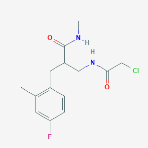 molecular formula C14H18ClFN2O2 B2372620 2-[[(2-Chloroacetyl)amino]methyl]-3-(4-fluoro-2-methylphenyl)-N-methylpropanamide CAS No. 2411240-90-7
