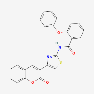 molecular formula C25H16N2O4S B2372622 N-(4-(2-氧代-2H-色满-3-基)噻唑-2-基)-2-苯氧基苯甲酰胺 CAS No. 361168-00-5