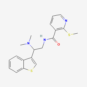 molecular formula C19H21N3OS2 B2372623 N-(2-(benzo[b]thiophen-3-yl)-2-(dimethylamino)ethyl)-2-(methylthio)nicotinamide CAS No. 2194901-19-2