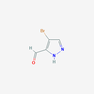 molecular formula C4H3BrN2O B2372639 4-bromo-1H-pyrazole-5-carbaldehyde CAS No. 1007346-33-9; 287917-97-9