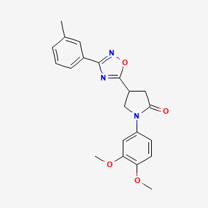 1-(3,4-Dimethoxyphenyl)-4-[3-(3-methylphenyl)-1,2,4-oxadiazol-5-yl]pyrrolidin-2-one