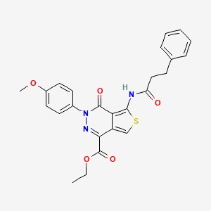Ethyl 3-(4-methoxyphenyl)-4-oxo-5-(3-phenylpropanamido)-3,4-dihydrothieno[3,4-d]pyridazine-1-carboxylate