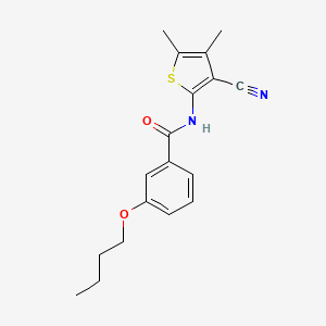 molecular formula C18H20N2O2S B2372645 3-ブトキシ-N-(3-シアノ-4,5-ジメチルチオフェン-2-イル)ベンザミド CAS No. 896303-25-6