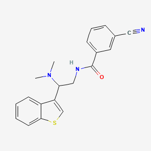 molecular formula C20H19N3OS B2372648 N-(2-(苯并[b]噻吩-3-基)-2-(二甲基氨基)乙基)-3-氰基苯甲酰胺 CAS No. 2034299-93-7
