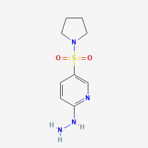 molecular formula C9H14N4O2S B2372649 2-Hydrazinyl-5-(pyrrolidine-1-sulfonyl)pyridine CAS No. 627843-11-2